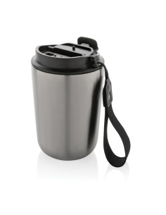 Tazza termica Cuppa in acciaio riciclato con laccio da collo