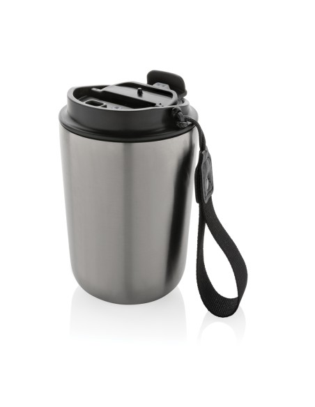 Tazza termica Cuppa in acciaio riciclato con laccio da collo