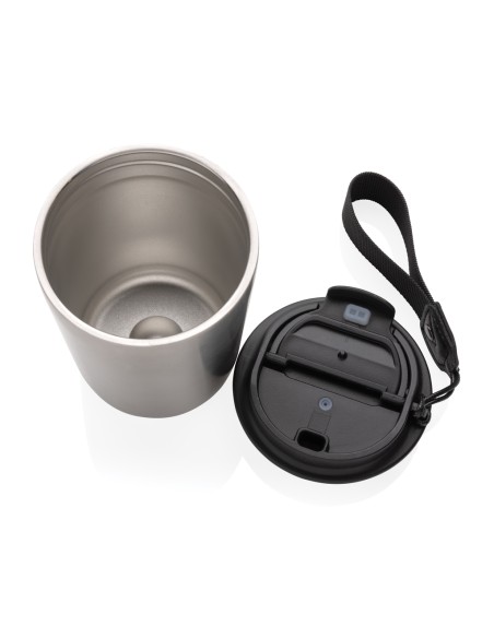 Tazza termica Cuppa in acciaio riciclato con laccio da collo