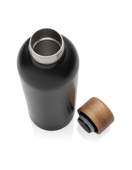 Bottiglia termica Wood in acciaio riciclato  certificato RCS