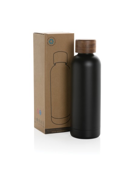 Bottiglia termica Wood in acciaio riciclato  certificato RCS