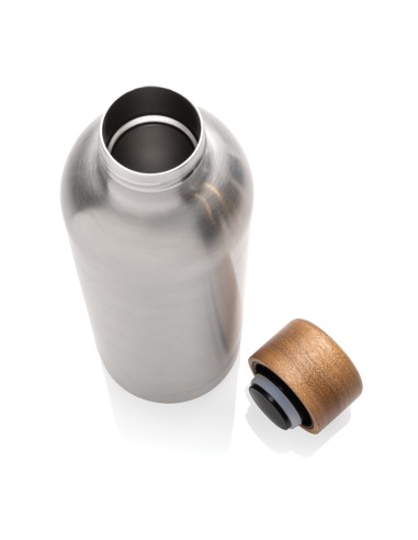 Bottiglia termica Wood in acciaio riciclato  certificato RCS