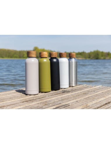 Bottiglia termica Wood in acciaio riciclato  certificato RCS