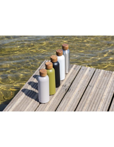 Bottiglia termica Wood in acciaio riciclato  certificato RCS