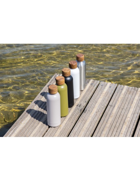 Bottiglia termica Wood in acciaio riciclato  certificato RCS