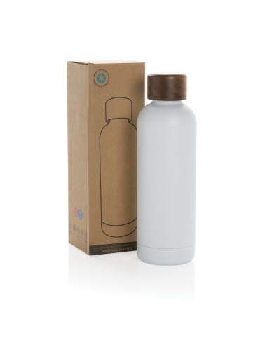 Bottiglia termica Wood in acciaio riciclato  certificato RCS