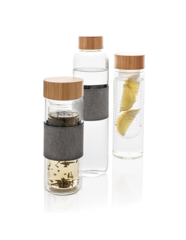 Bottiglia di vetro borosilicato Impact in bambù 750ml