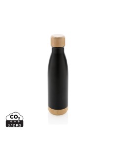 Bottiglia termica in acciaio con tappo e fondo in bambù 520m