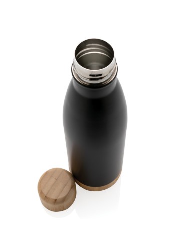 Bottiglia termica in acciaio con tappo e fondo in bambù 520m