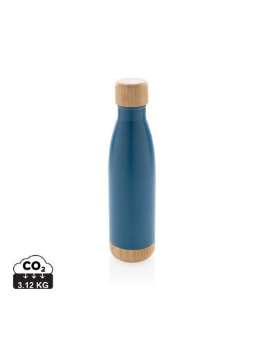 Bottiglia termica in acciaio con tappo e fondo in bambù 520m