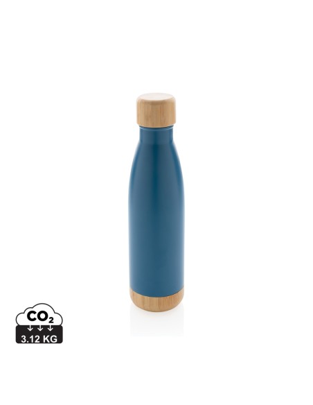 Bottiglia termica in acciaio con tappo e fondo in bambù 520m