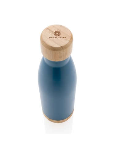 Bottiglia termica in acciaio con tappo e fondo in bambù 520m