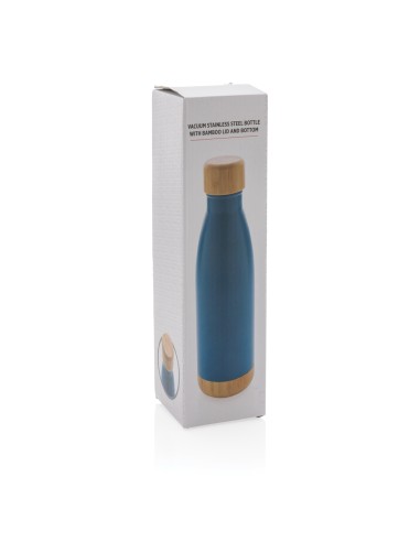 Bottiglia termica in acciaio con tappo e fondo in bambù 520m