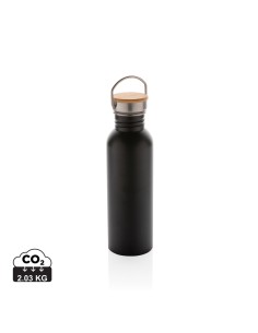 Moderna bottiglia in acciaio con tappo in bambù 700ml