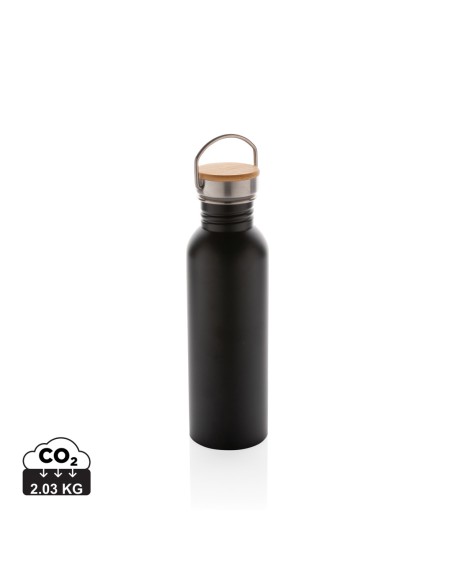 Moderna bottiglia in acciaio con tappo in bambù 700ml