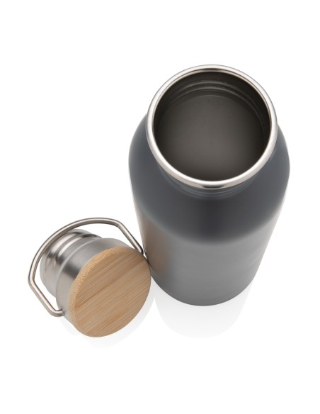 Moderna bottiglia in acciaio con tappo in bambù 700ml