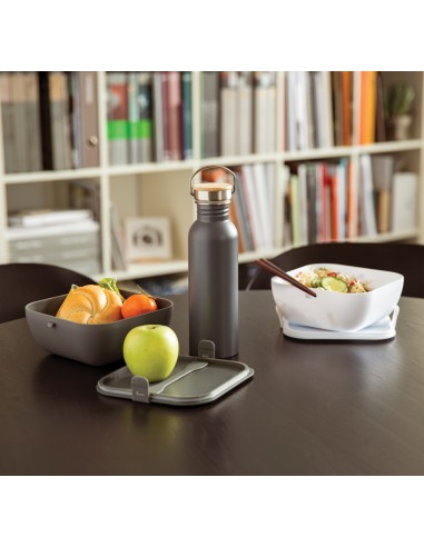 Moderna bottiglia in acciaio con tappo in bambù 700ml