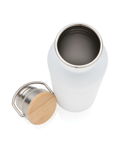 Moderna bottiglia in acciaio con tappo in bambù 700ml