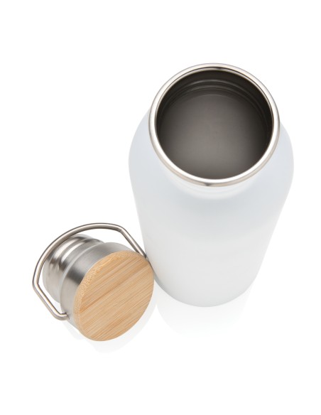 Moderna bottiglia in acciaio con tappo in bambù 700ml