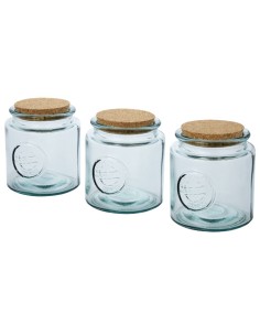 Set di 3 barattoli in vetro riciclato da 800 ml Aire