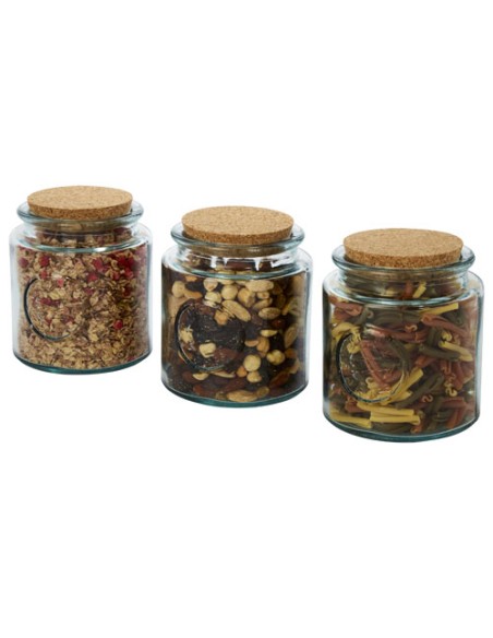 Set di 3 barattoli in vetro riciclato da 800 ml Aire