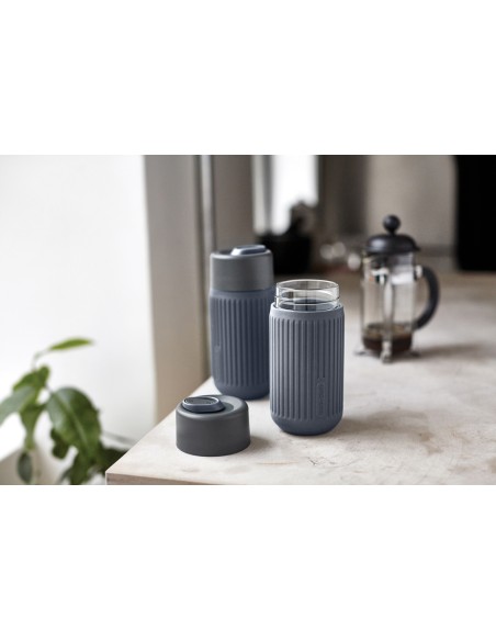 Bicchiere da viaggio Black+Blum in vetro 340ml