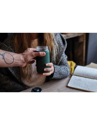 Bicchiere da viaggio Black+Blum in vetro 340ml