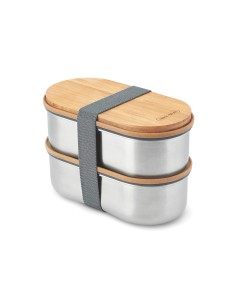 Portapranzo doppio Bento Black+Blum in acciaio