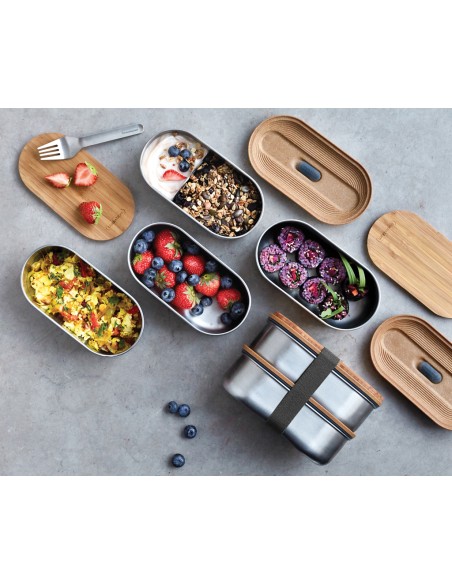 Portapranzo doppio Bento Black+Blum in acciaio