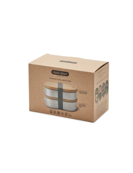 Portapranzo doppio Bento Black+Blum in acciaio