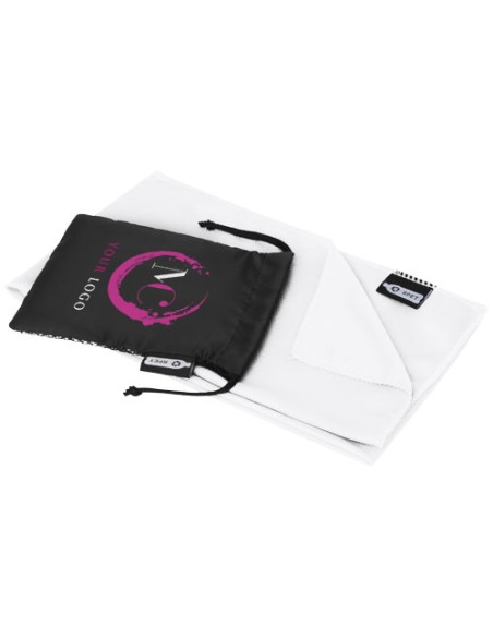 Asciugamano sportivo Raquel di raffreddamento in PET riciclato con pouch 80 x 30 cm