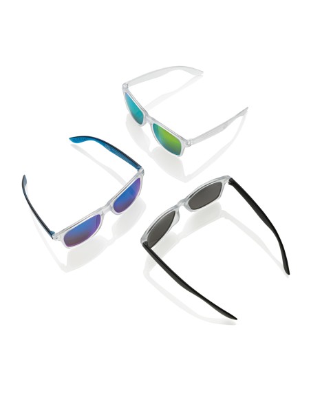 Occhiali da sole con lenti a specchio in PC riciclato Gleam