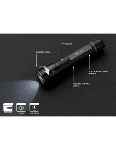 Torcia ricaricabile USB Gear X in rAlluminio RCS