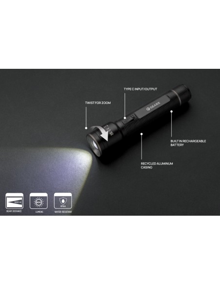 Torcia grande ricaricabile USB Gear X in rAlluminio RCS