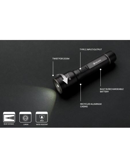 Torcia heavu duty ricaricabile USB Gear X in rAlluminio RCS