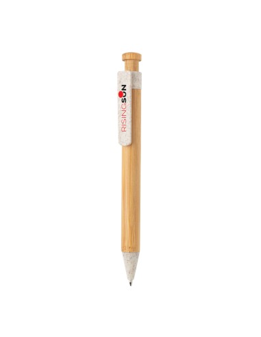 Penna in bambù con clip in fibra di grano