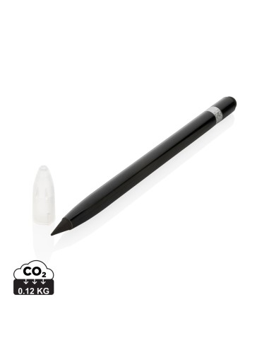 Penna senza inchiostro in alluminio con gomma