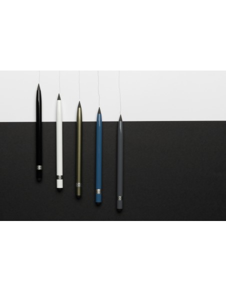 Penna senza inchiostro in alluminio con gomma