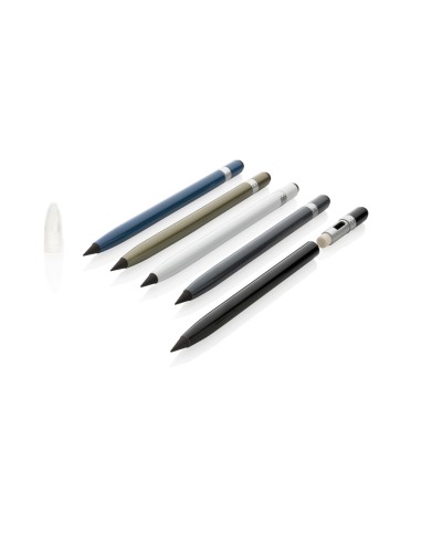 Penna senza inchiostro in alluminio con gomma