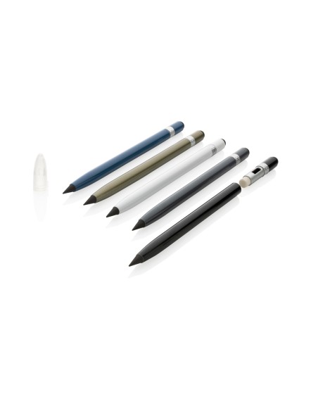 Penna senza inchiostro in alluminio con gomma