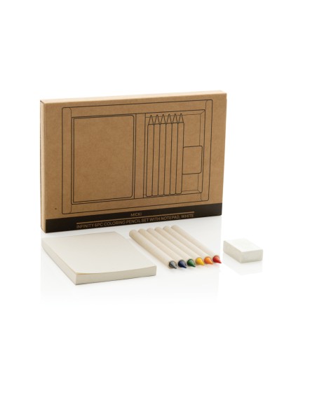 Set di 6 matite colorate infinity Micky con blocchetto GRS