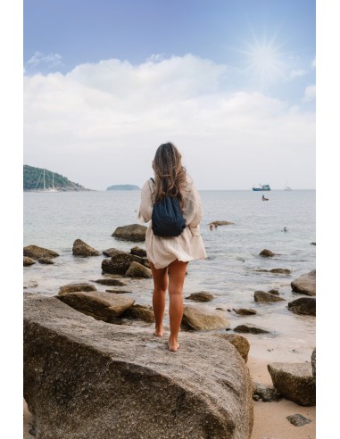 Zaino con coulisse in denim riciclato Impact AWARE™