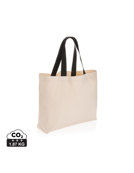 Shopper grande in canvas riciclato 240 gm2 non tinto Impact