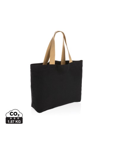 Shopper grande in canvas riciclato 240 gm2 non tinto Impact