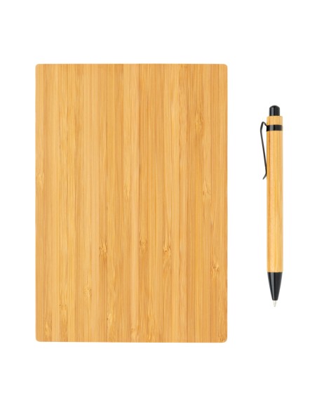Set penna e taccuino A5 in bambù