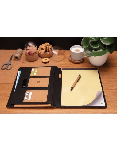 Portafoglio A4  Deluxe in sughero con penna