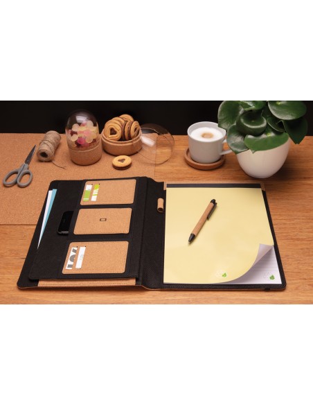 Portafoglio A4  Deluxe in sughero con penna