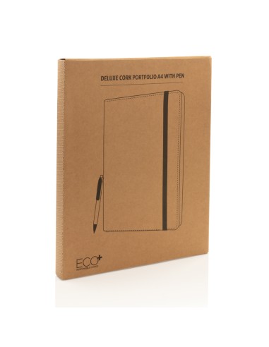 Portafoglio A4  Deluxe in sughero con penna