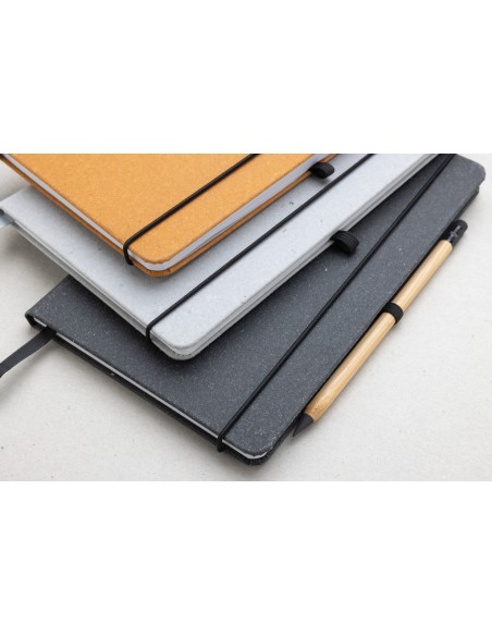 Taccuino  A5 con copertina rigida in pelle riciclata GRS