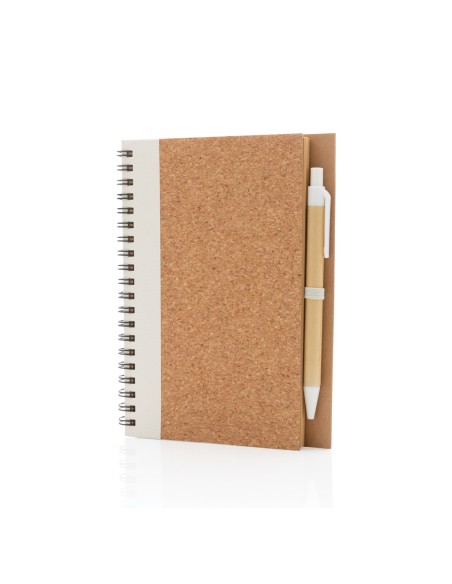 Taccuino a spirale in sughero con penna
